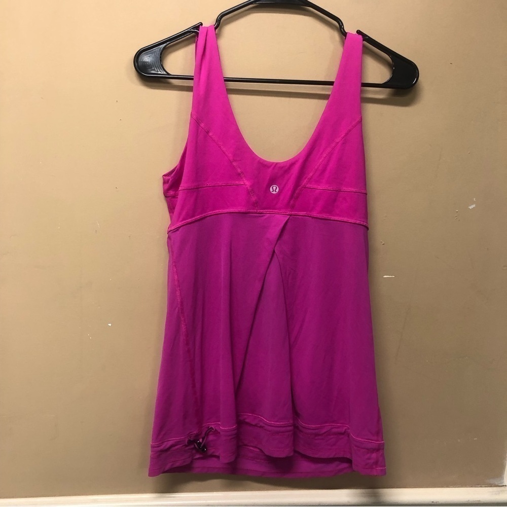 Lululemon Bright Pink Tank Top Pleated Back Size 8 - Picture 2 of 5